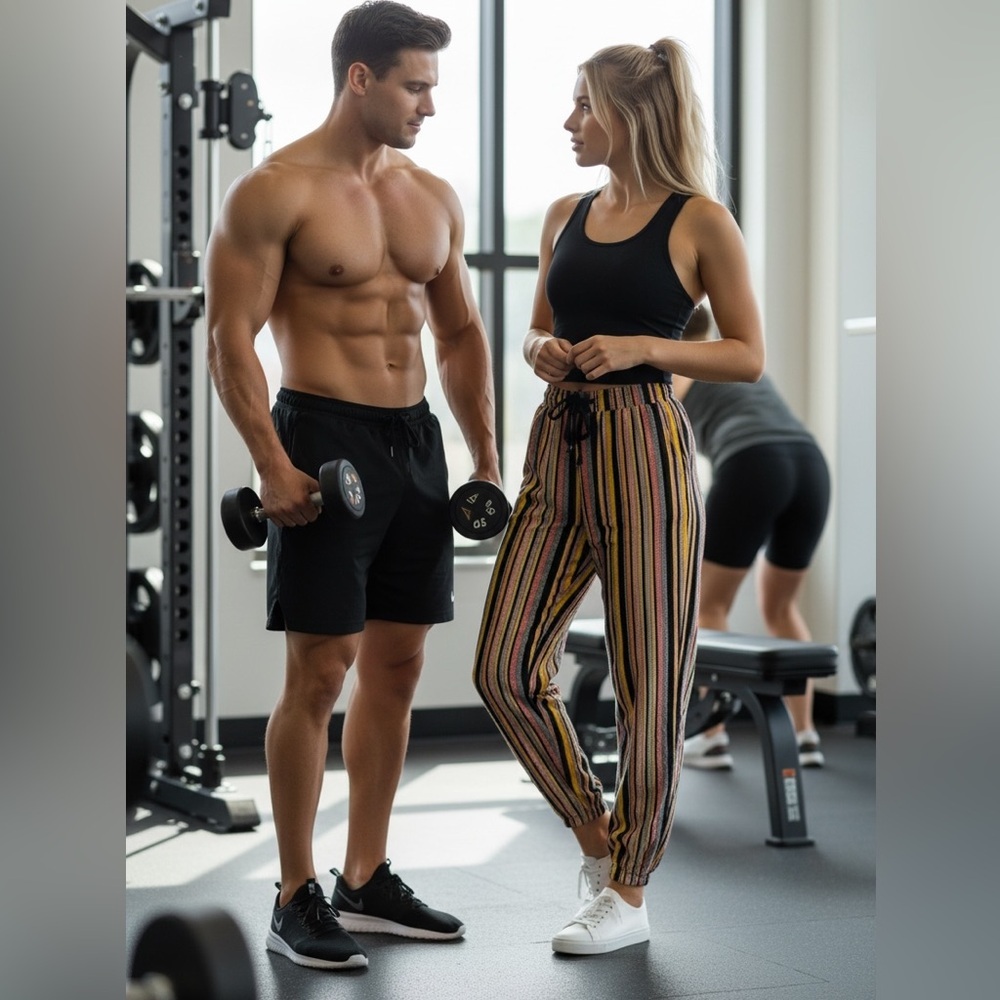 Vintage Gitano Striped Multicolor lounge Men's Pants